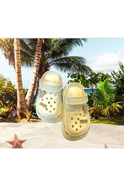 Clax Stone Detailed Girl's Cross Slippers