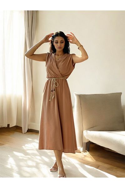 EGZOTİK ASORTİK Αμάνικο φόρεμα με ζώνη Asortik Exotic