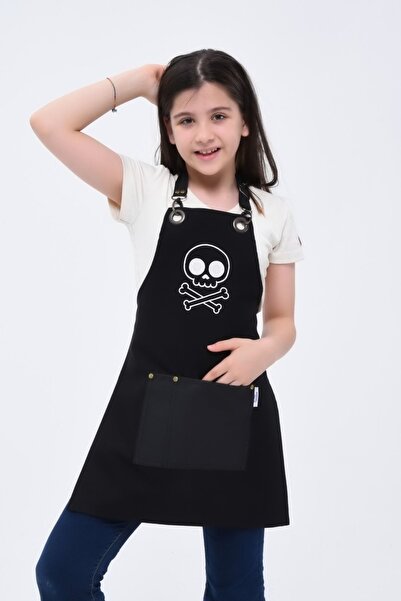 Monki Haus Cute Kurukafa Nakışlı Leke Tutmaz Çocuk Önlük Mutfak Boyama Hobi O...