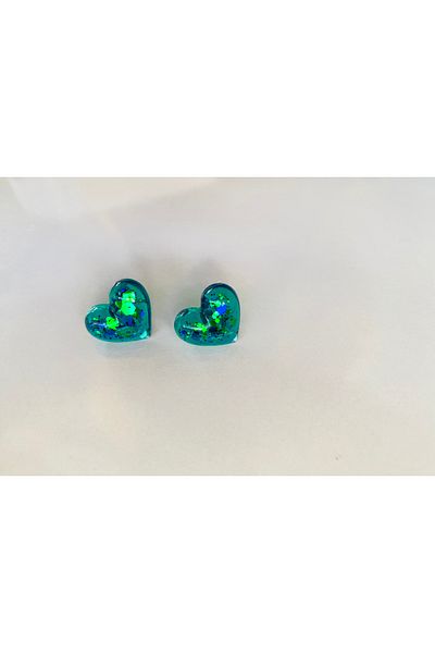 Ustaeller Earrings-Green Heart Earrings