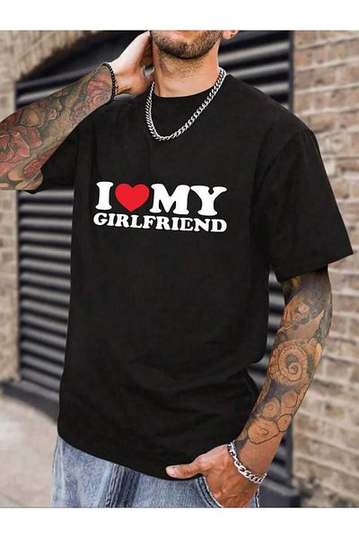AMMA I Love My Girlfriend Printed Unisex T-shirt με κοντό μανίκι - 100% βαμβάκι