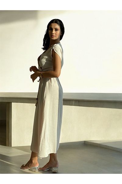 EGZOTİK ASORTİK Αμάνικο φόρεμα με ζώνη Asortik Exotic