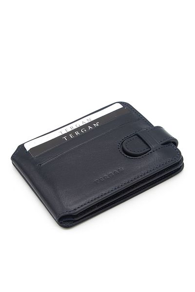 Tergan Men's Leather Wallet Navy Blue - 1658H86