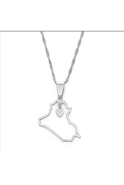 HİRANAZ GÜMÜŞ Irak Haritası Kolye