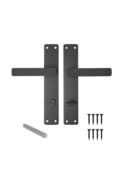 ASPAR Siyah Aynalı Wc Kapı Kolu Sağ (1 Takım)