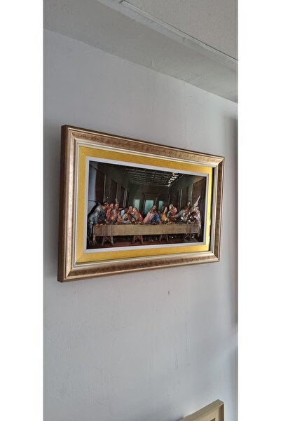 Marina Mobilya Üç Boyutlu - Hz. İsanın Son Yemeği Temalı Rölyef Tablo - 62x45 Cm