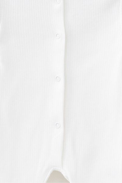 Beniizle Plain Ribbed Booties and Snap Fastener Unisex Jumpsuit