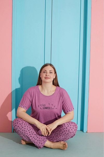 Pijamoni Plus Size Viscose Women's Pajama Set - 7340