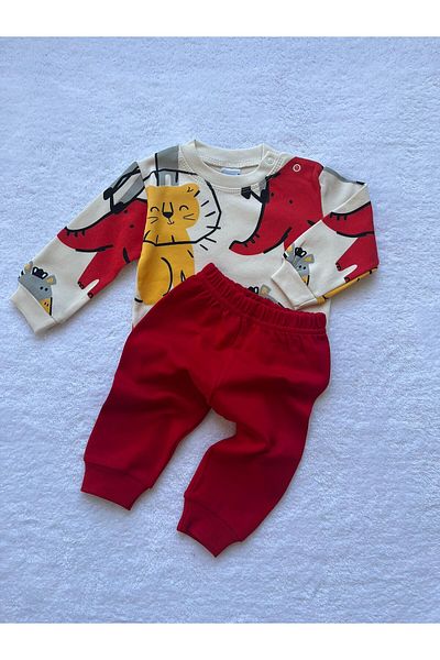 MBK GARDEN Animal Printed Sweatshirt and Sweatpants for Baby Boy - Set of 1