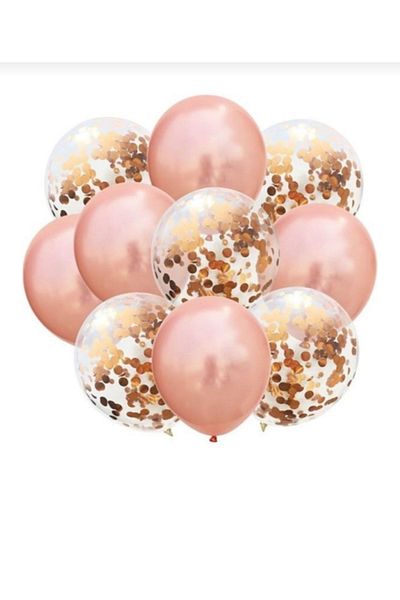BalonEvi Rose Gold Confetti Balloon