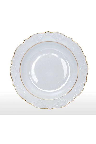 Porland Porcelain Dinner Plate 2 Gilded 19cm Set of 6