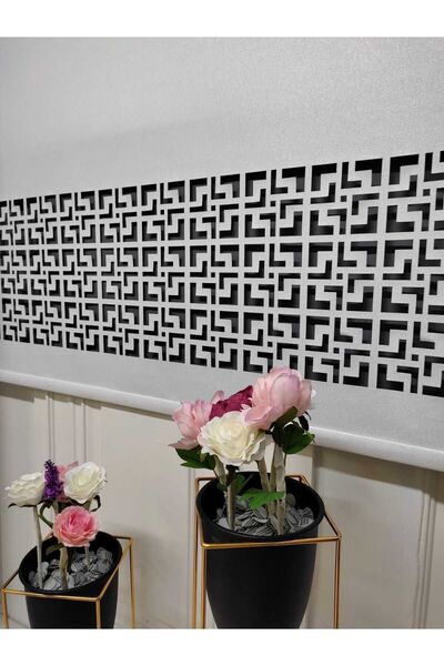 otuzyedi premium Lazer Kesim Stor Perde New Year Açık Gri.