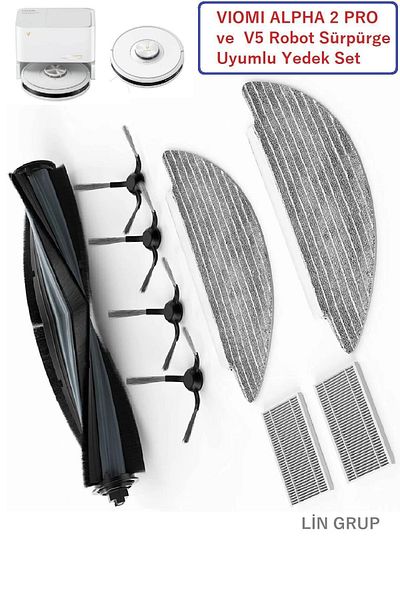 LİN GRUP Viomi Alpha 2 Pro - V5 Model Replacement Mop Brush Filter Compatible