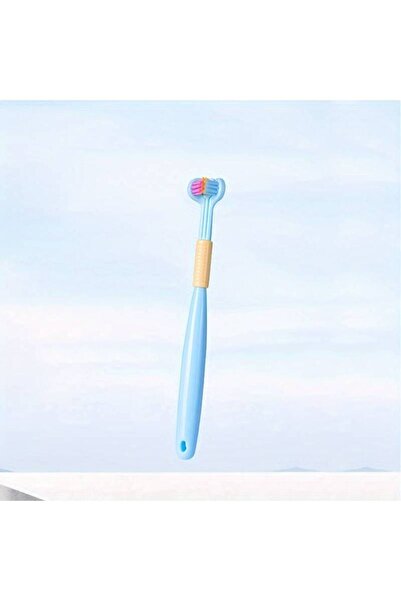 GlassySKY Blue 3-Sided Soft Gentle Toothbrush for Toddlers Ages 0-4