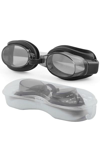 Telvesse Adjustable Cut Black Swimming Goggles Bonnet Set - 1300 for Child and Adult