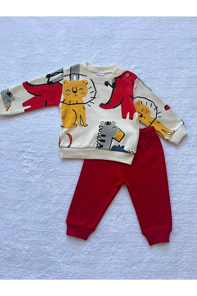 MBK GARDEN Animal Printed Sweatshirt and Sweatpants for Baby Boy - Set of 1
