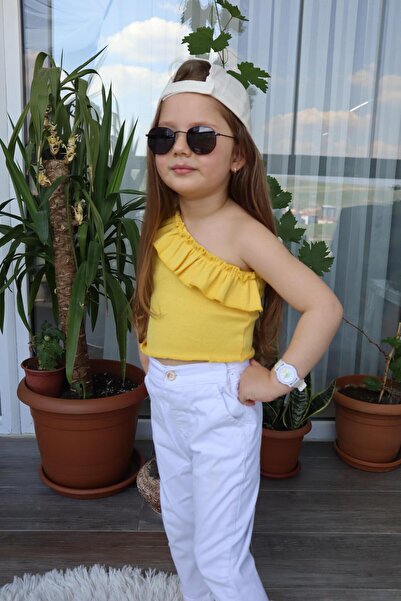 Süslüm Kids Yellow Ruffle Crop