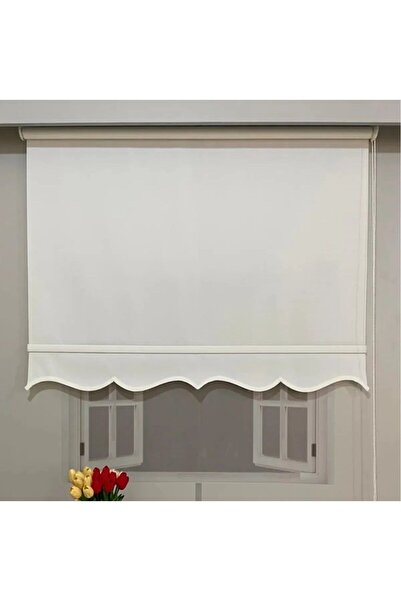 BigPazar Ekru (KIRIK BEYAZ) Modern Zebra Stor Perde (GÜNEŞLİK) Etek Dilimli -...