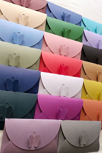 Dekorden 100 Colorful Butterfly Buckle 11x17 Luxury Invitation Envelopes