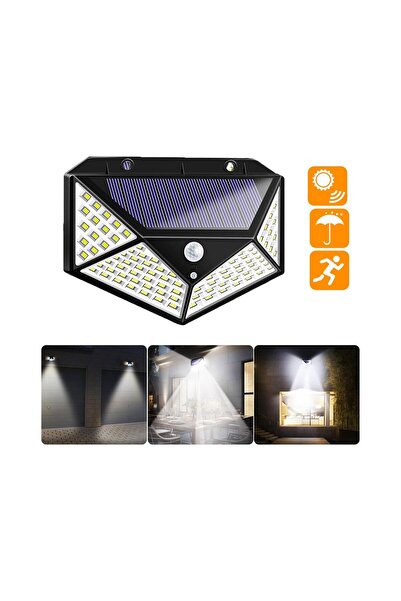 gaman 100 Led Sensörlü Solar Güneş Enerjili Lamba - Bahçe Lambası - Solar Sok...