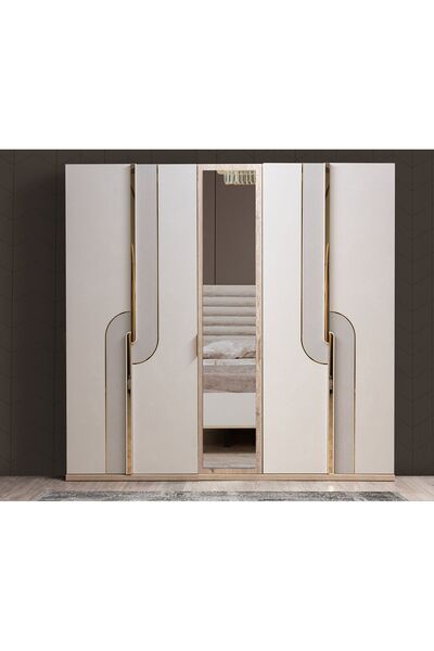 Velura Home & Living Uriel 5 Kapaklı Dolap (YATAK ODASI TAKIMI DOLABI)