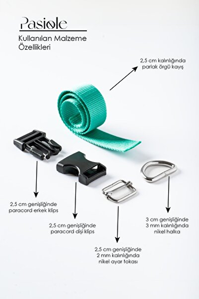 pasiole Köpek Boyun Tasması, Köpek Tasması , Ayarlanabilir, Sağlam Köpek Tasması - Foglia