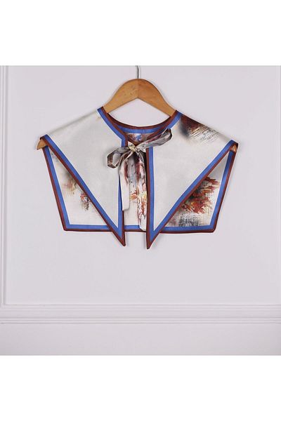 ElevaGlam White Flower Patterned New Style Shoulder Shawl
