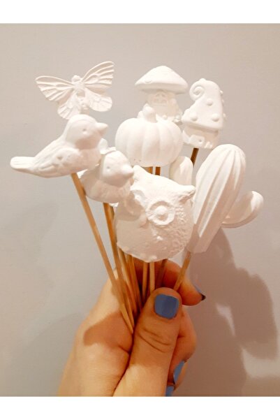 Dekoratif Ham 10'lu Saksı Dibi Süsü - Boyamaya Hazır Terrarium Saksı Aksesuar...