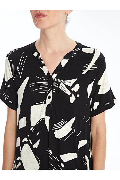 LC Waikiki LCW Grace Print rövid ujjú kihagyott galléros női ruha