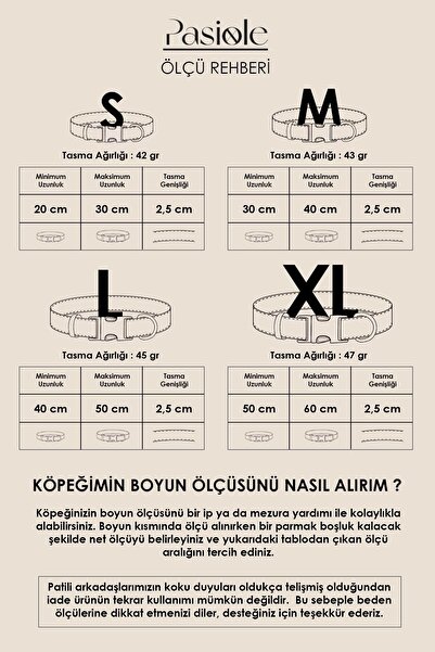 pasiole Köpek Boyun Tasması, Köpek Tasması , Ayarlanabilir, Sağlam Köpek Tasması - Foglia