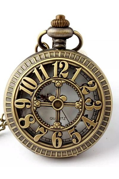 Gyeon Quartz Chain Pocket Watch with Vintage Numbers