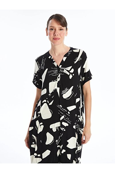 LC Waikiki LCW Grace Print rövid ujjú kihagyott galléros női ruha