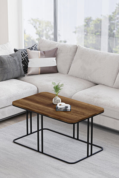 ED Efelez Design Orta Sehpa , Lyon Orta Sehpa , Siyah Metal - Barok Tabla