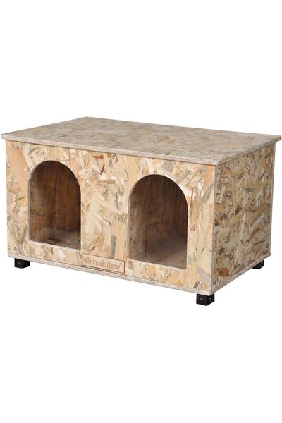 habitev Lüx Ahşap Kedi Kulübesi, Yalıtımlı, Ikili (xl-duo), 61x41x36 Cm, Rüzg...