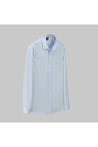 Sarar Πουκάμισο ανοιχτό μπλε Slim Fit υφαντό ύφασμα για συνέντευξη