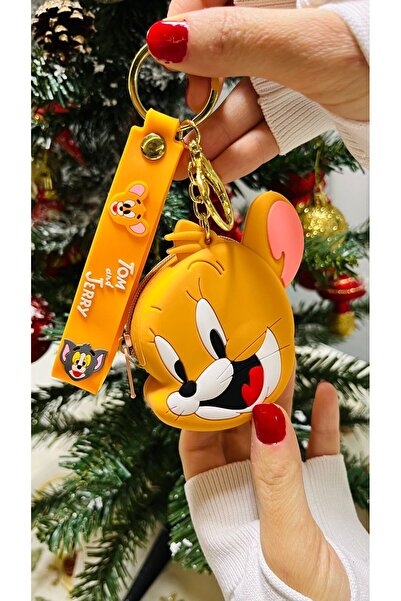 Beenotes Tom ve Jerry Jerry Figürlü Cüzdanlı Çantaya Takılabilir Anahtarlık