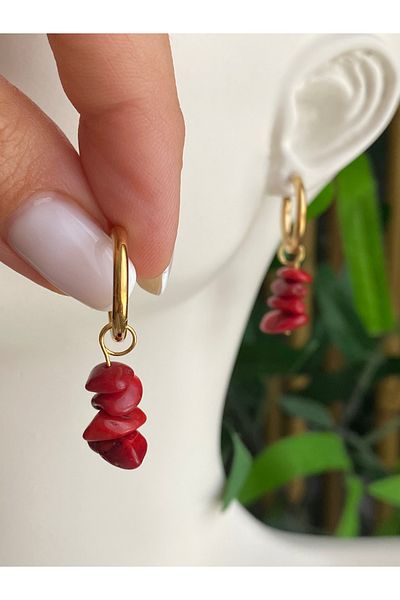 Lucios Stainless Special Design Natural Stone Steel Earrings