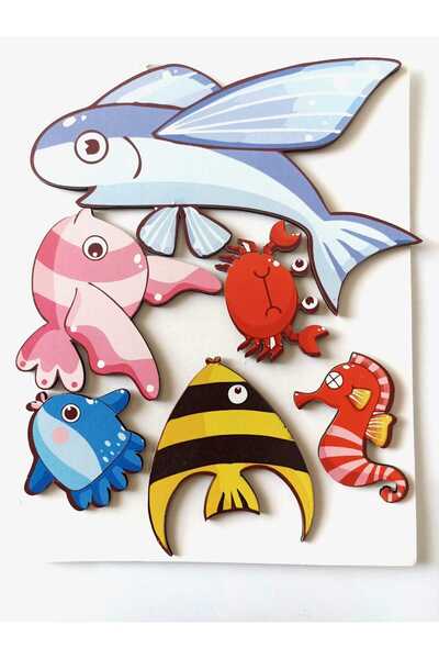 AKIN AKSESUAR HEDİYELİK Yunus Balık Yengeç Denizatı Kapı Duvar Dolap Ahşap Ço...