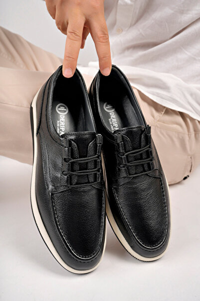 Deripabuc Black Genuine Leather Men's Casual Shoes - Mrd7-0129