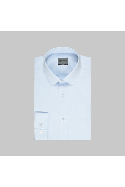 Sarar Світло-блакитна сорочка Slim Fit з тканого полотна Interview