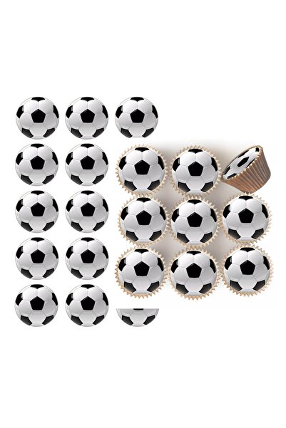 hediyehobihersey Futbol boyutlu görünüm Cupcake ve Kurabiye Şekerli Kağıda Ba...