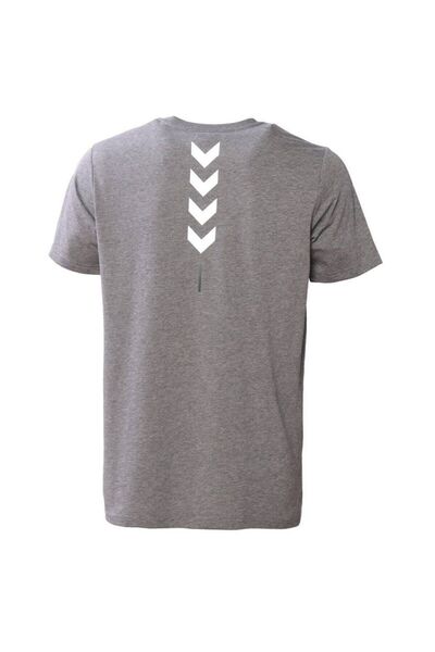 hummel Ανδρικό μπλουζάκι με λαιμόκοψη με στάμπα σε γκρι χρώμα T-te Callum Cotton