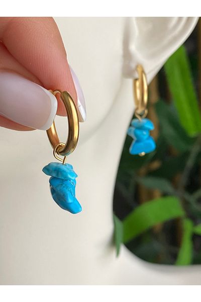 Lucios Stainless Special Design Natural Stone Steel Earrings