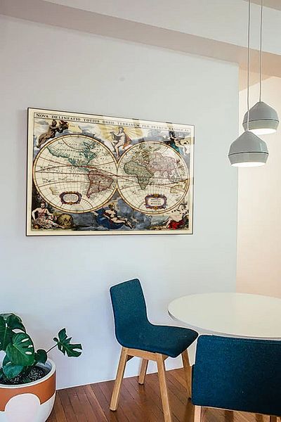 TAULART Old World Map Χάρτης για γραφείο, σπίτι 4mm άθραυστο σκληρυμένο γυαλί υψηλής ευκρίνειας