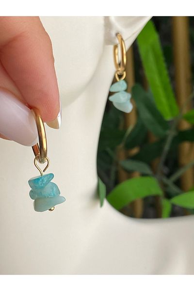 Lucios Stainless Special Design Natural Stone Steel Earrings