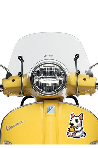 MegaSticker Bullterier Taco - Autocolant pentru mașină, motocicletă, cască și laptop de 14x10 cm