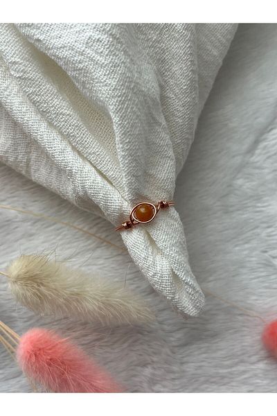 PelvedDesign Minimal Copper Handmade with Wire Rings - Amber