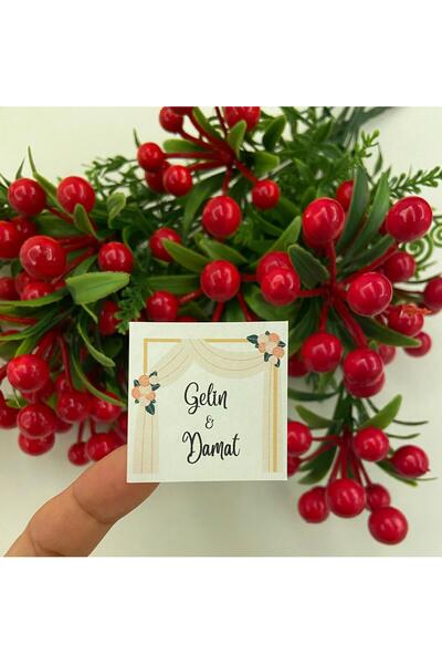 YAPIŞKAN STORE Kişiye Özel Baskılı Kına Düğün Nişan Beyaz Mat Kağıt Yapışkanl...