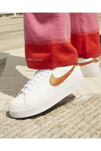 Nike Women's White Blazer Low Platform Sneakers