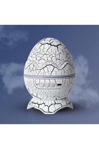 Canderel Dinazor Yumurtası Projektör Gece Masa Lambası Galaxy Gökyüzü Kumandalı Aydınlatma Bluetooth Speaker